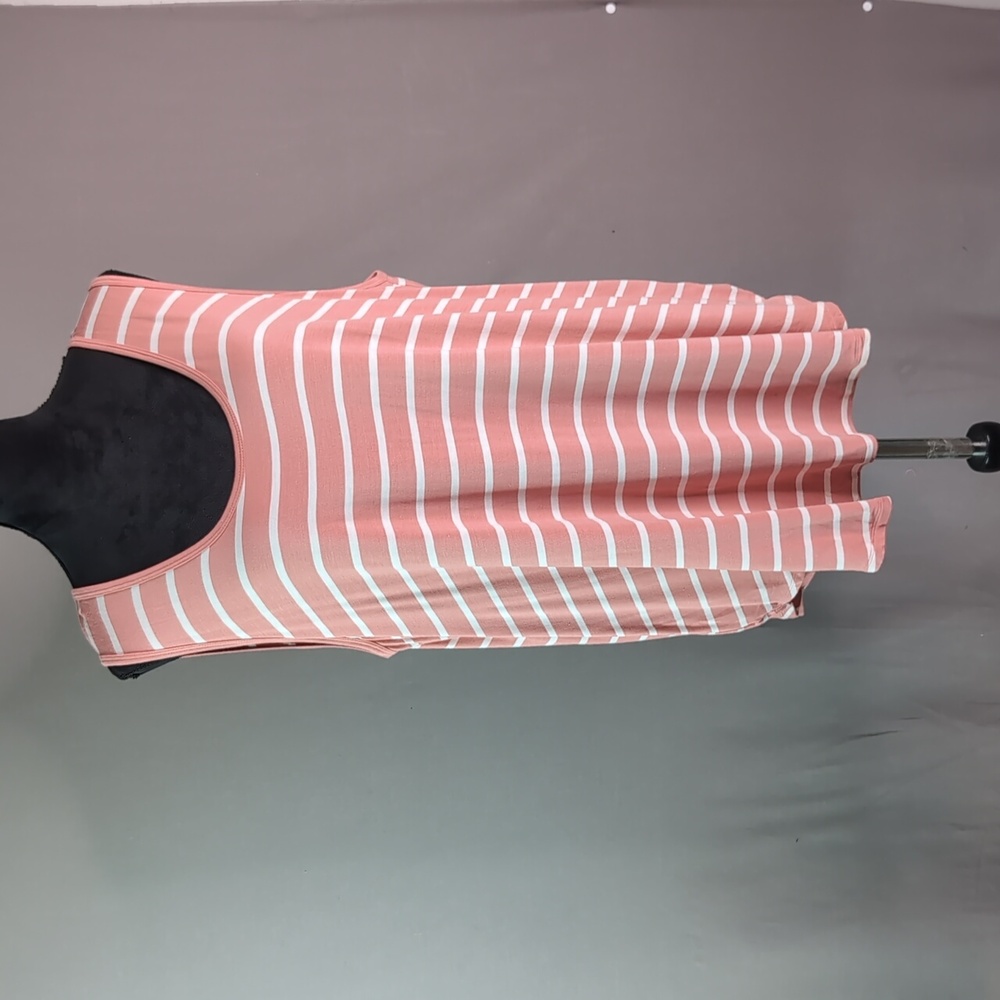 2X Curvy Stripe Sleeveless Top - Pink-NWT